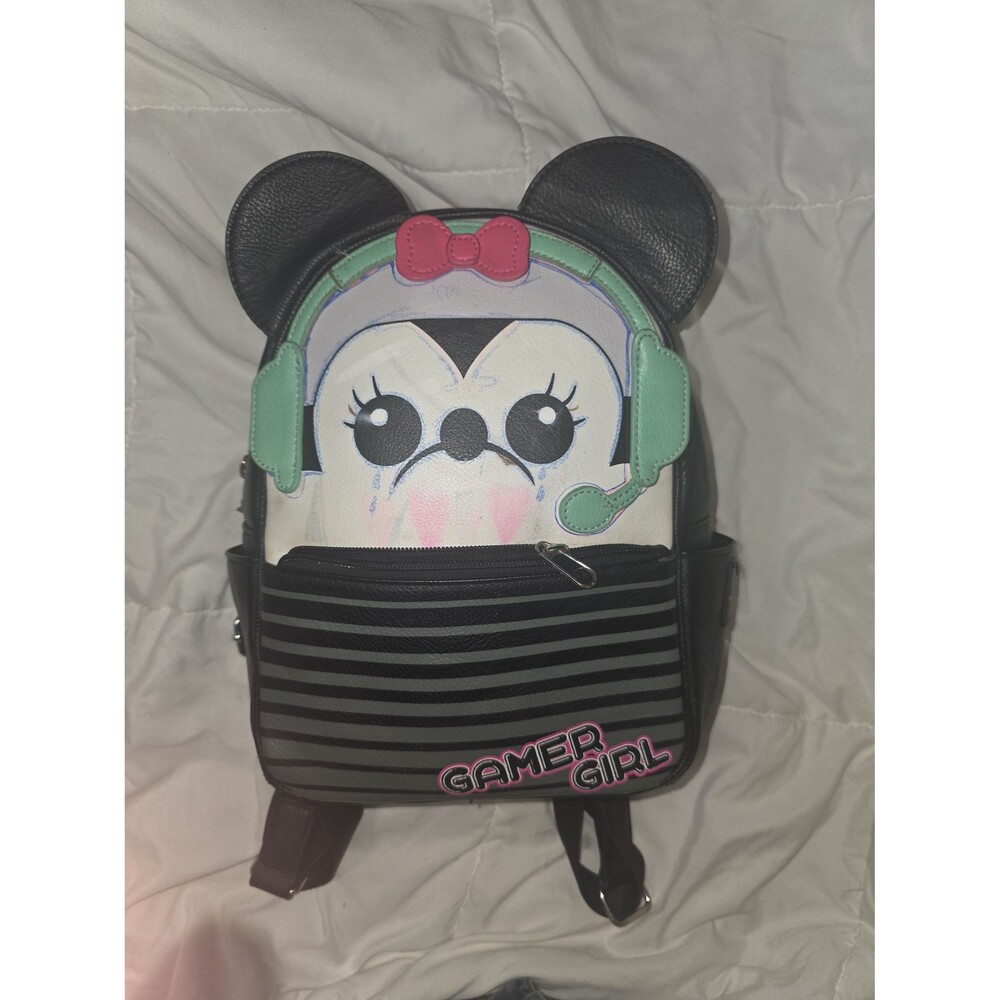 Loungefly gamer girl Minnie mouse mini backpack bookbag purse bag tote!